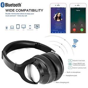 Wireless Headphones JIUHUFH Closed Back Over Ear 20 Hrs Playtime Lightweight Foldable Stereo Bluetooth Headsets Mic Compatible with iPhone Android Tablet iPad Silver 