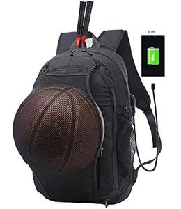 KOLAKO Business Laptop Backpack, Casual Sports Backpacks, Water Resistant Travel Daypack, Basketball Soccer Backpack Computer Bag for Men Women with USB Charging Port, Fits 15.6 inch Laptop & Tablet 