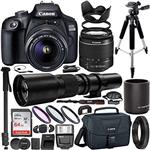 Canon EOS Rebel 2000D(T7) DSLR Camera with EF-S 18-55mm Lens + 500mm Preset Lens with 2X Teleconverter (1000mm) & Professional Accessory Bundle – Includes: SanDisk Ultra 64GB SDHC Memory Card & More