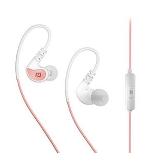 MEE audio X1 in ear sports headphones with microphone and remote coral white 