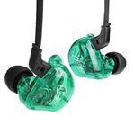 KZ ZSR In-Ear Headphones Earphone Hifi Stereo Deep Bass Earbuds with 0.75mm 2 Pins Detachable Cable Noise Isolating Headset with Hybrid Driver for Running, Jogging, Walking (Green without Mic)