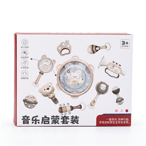 جغجغه خارجی لاکچری ۱۰ تکه‌ با تم آلات موسیقی باطرح خرس کرم در سیسمونی مانی نی