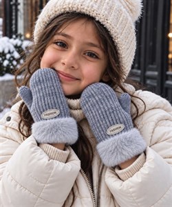دستکش بچگانه بافت موهر مدل Fashion