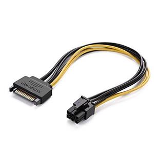 UGREEN Sata Power Cable Sata15 Pin to 6 PCI Express Graphics Video Card Adapter 8 Inch 