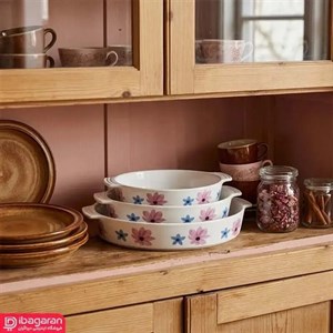 مرغ خوری بیضی طرح گل بهاری سایز متوسط