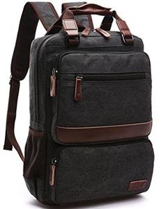 Travel Backpack, Aidonger Vintage Canvas Hiking Daypack Shoulder Bag 15'' Laptop Backpack（Black-50)