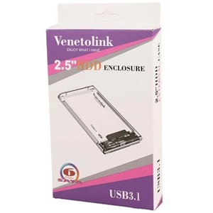 باکس هارد 2.5 اینچ Type-C ونتولینک مدل شیشه ای