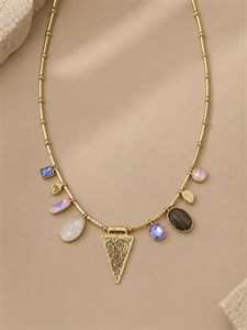 گردنبند وارداتی سه گوش سواروسکی دایره