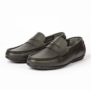کالج مردانه چرم طبیعی مدل آناویز چرم (فلوتر - طوسی تیره)