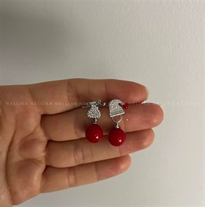 گوشواره دخترانه کلاه بابا نوئل و شاخ گوزن