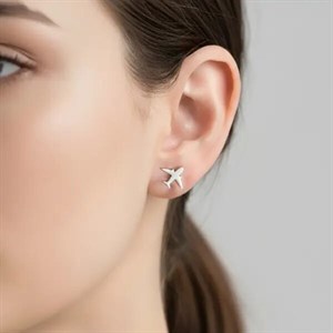 گوشواره نقره مردانه و زنانه هواپیما