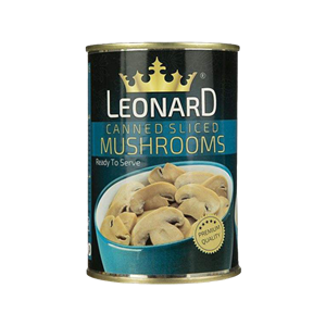 کنسرو لوبیا چیتی با قارچ لئونارد وزن 420 گرم Leonard Backed Beans And Mushroom Canned 420 gr