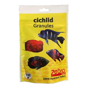 غذا خشک ماهی زبرا مدل chichlid granules وزن 100 گرم