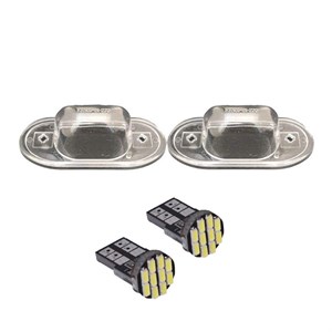 چراغ پلاک خودرو قطعه سازان کبیر مدل EK-TIBAWHT-30987 مناسب برای تیبا به همراه لامپ مجموعه 4 عددی مدل 1