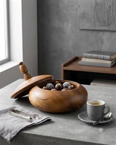 شکلات خوری چوبی درب‌دار کد ۱۶۱۲ظرف پذیرایی چوبی 