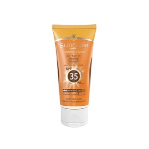 کرم ضد آفتاب رنگی بژ متوسط فاقد چربی ACNEIC SPF۳۵ سان سیف ۵۰ میلی لیتر