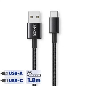 کابل تبدیل USB-A به USB-C انکر مدل Nylon A8173 طول 1.8 متر اصلی