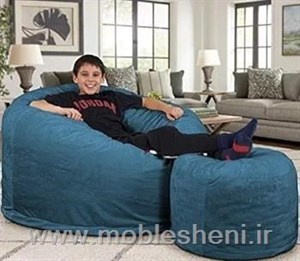 بین بگ مبل شنی الیافی، تکنفره 120×70همراه باپاف زیر پا کامنا مدل 13109865