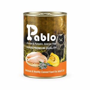 کنسرو گربه پابلو طعم مرغ، کدو و سنبل الطیب430 گرم