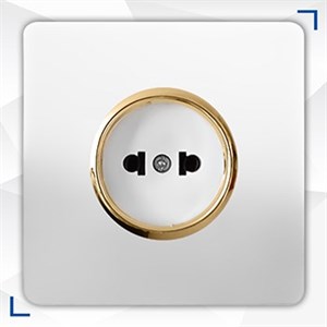 پریز برق محافظ دار کریستال سفید طلایی آسیا