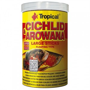 غذای ماهی استیکی آروانا Cichlide & Arowana Large Sticks تروپیکال1000ml 300gr