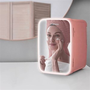 🧊✨ یخچال کوچک آرایشی و پوستی Porodo مدل Frostlite همراه با آینه دارای نور LED ✨🧊