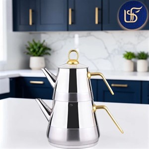 کتری و قوری استیل لینس مدل پیرامیت