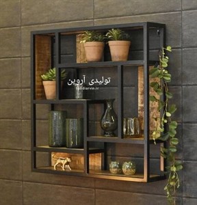 کتابخانه چوبی فلزی آروین