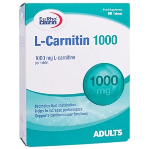قرص ال کارنیتین 1000 میلی گرم یوروویتال 60 عدد | Eurhovital LCarnitin 1000 mg 60 Tabs