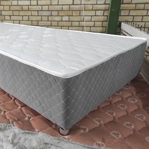 هتل باکس رویال شاسی فلزی مدل هرا پارچه سفید سایز دونفره کوچک 140 در 200 مبلمان نوراس مدل 14115305