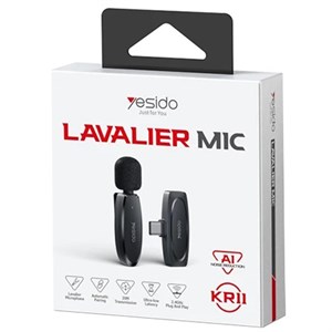 میکروفون یقه‌ای بی‌سیم یسیدو مدل KR11 تایپ سی