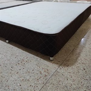 هتل باکس تخت خواب رویال شاسی فلزی مدل هرا رنگ طوسیسایز دونفره کوچک 140 در 200 مبلمان نوراس مدل 14116095