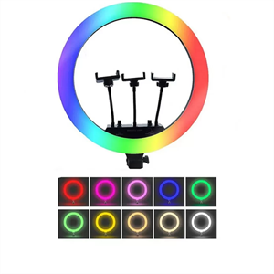 رینگ لایت 22 اینچ RGB LED 3D-56 با پایه