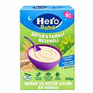سرلاک شب هشت غله، رازیانه و شیر هروبیبی Hero Baby حجم 200 گرم