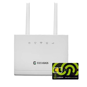 مودم 4G ایزیگیگز مبین نت مدل EG-CLR150-3511S به همراه سیم کارت 360 درجه مبین نت با 30 گیگابایت اینترنت سه ماهه