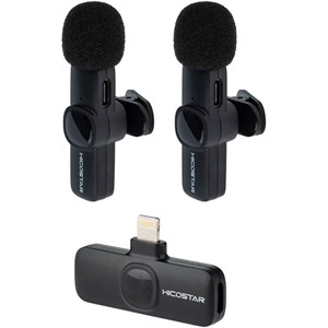 میکروفون یقه ای بی سیم لایتنینگ هایکواستار مدل HS-MC522i دو فرستنده