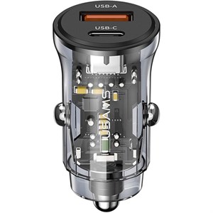 شارژر فندکی یوسامز USAMS مدل CC164 توان 30 وات دو پورت