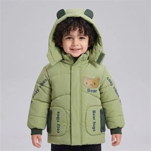 کاپشن پسرانه BEAR سبز شمعی آستر خز پاییزه و زمستانه