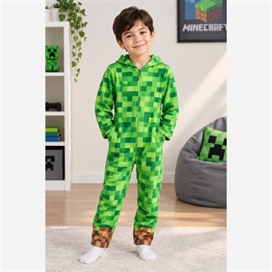 سرهمی هالووین بچگانه طرح ماینکرفت سبز کلاهدار CARNCUAL