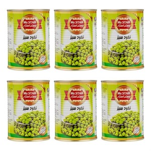 کنسرو نخود سبز مستر استار - 380 گرم بسته 6 عددی