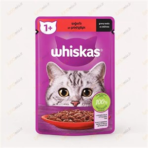 پوچ ویسکاس گوشت گاو ترک ۸۵ گرمWHISKAS Beef