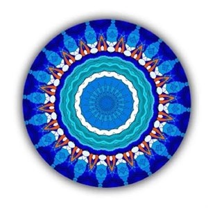 فرش چاپی گرد هازان ترک آبی کد D128 (پس کرایه) - 2 در 2دایره