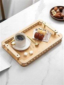 سینی طرح دار مهره دار چوبی
