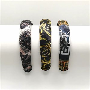 تل نیمه حجیم مخمل طرح دار(با اسکرانچی سِت)