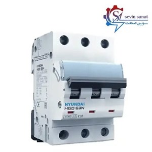 کلید مینیاتوری هیوندای تیپ B روشنایی سه پل ۱۰ آمپر قدرت قطع ۶KA