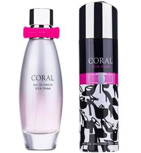 ست ادو پرفیوم زنانه امپر پرایو مدل Coral Pour Femme حجم 95 میلی لیتر Emper Prive Coral Pour Femme Eau De Parfum Gift Set For Women 95ml