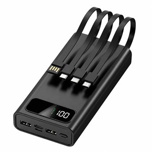 پاوربانک 22.5 وات مدلN-67 ظرفیت20 هزار میلی آمپر ساعت به همراه 4 کابل شارژ USB، USB-C، لایتنینگ و Micro USB