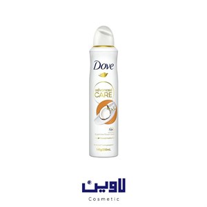 اسپری ضد تعریق و خوشبو کننده داو رایحه نارگیل و یاس 72 ساعته مدل advanced Care حجم 250 میل
