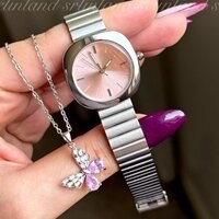 ساعت مچی دخترانه برند هولی مولی بند کرکره ای مربع داخل دایره صورتی
