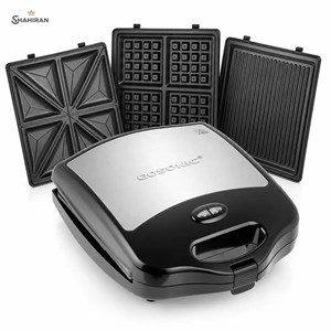 ساندویچ‌ساز 3 کاره گوسونیک مدل GOSONIC GSM-605 ساندویچ، وافل، گریل، صفحات تفلون نچسب | اصـل